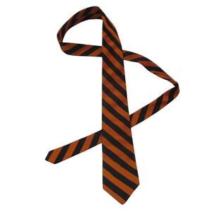 VTG Michtom's University of Virginia Silk Necktie Striped Orange/Blue NCAA